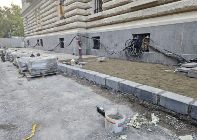 Magyar Nemzeti Bank nagykockakő ágyazat