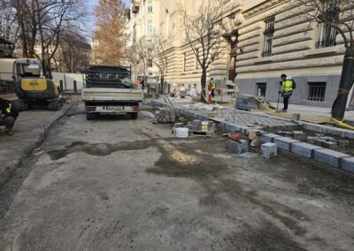 Magyar Nemzeti Bank térburkolás előkészítése